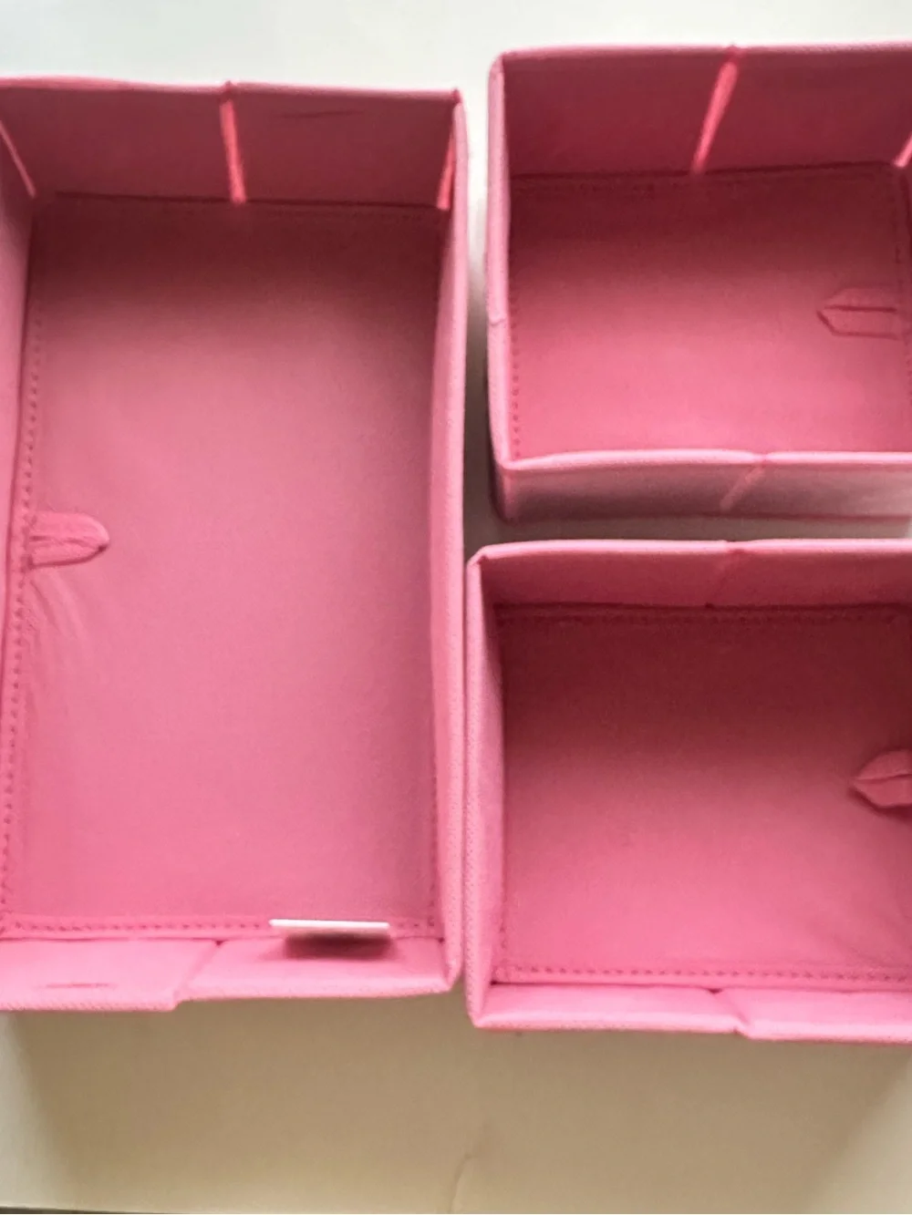 Pink Herringbone Fabric Storage Bin Baby Girl Organizer - Set of 3 NWT